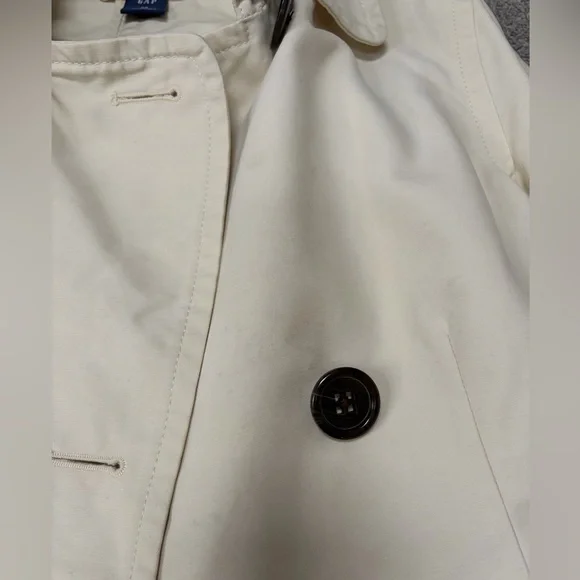 Gap Y2K Creme Trenchcoat 100 Cotton Size XS - Picture 3 of 8